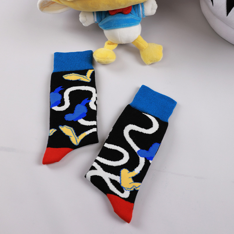 Duck & Boss Kids Socks: 2025 Autumn Winter Combed Cotton Illustration - Image 4
