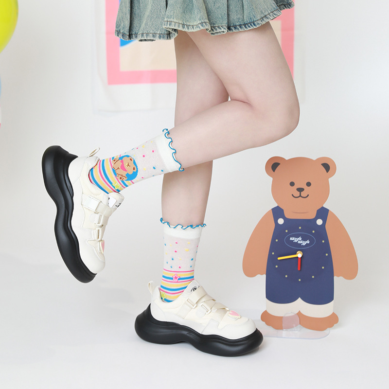 Cute Bear Silk Socks: Summer Breathable Dopamine Socks for Women - Image 2