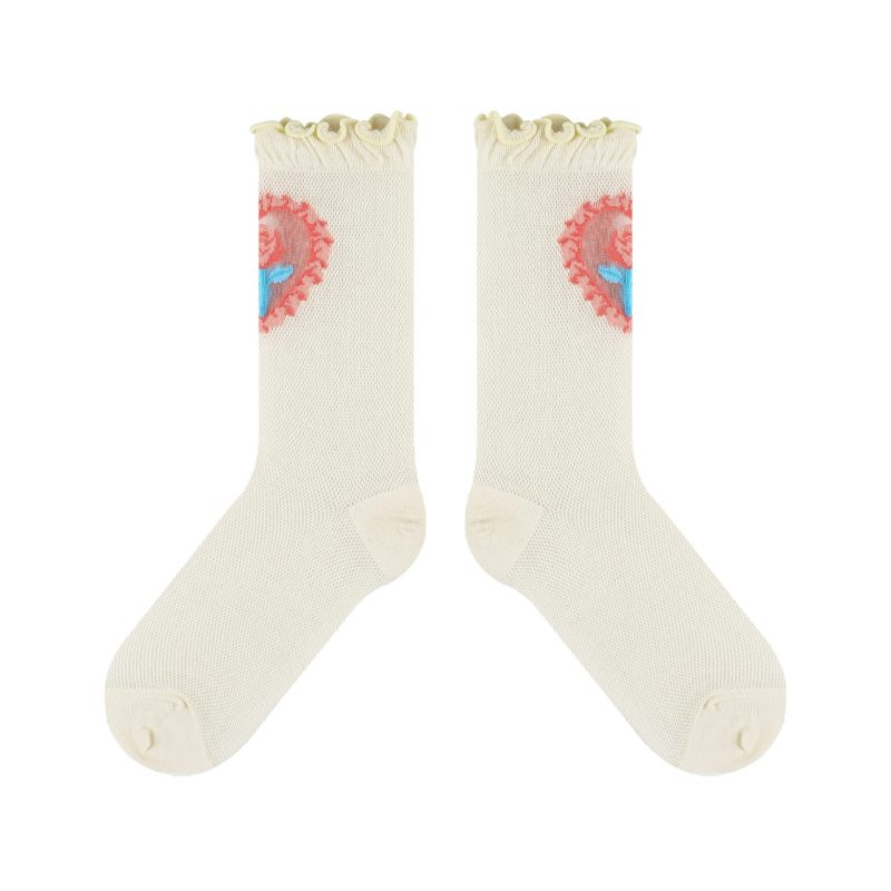 Himiya ko French Romantic Cute Little Flower Socks Women's Summer Thin Crystal Socks ins Cyber Celebrity Design Fashionable Socks - Image 8