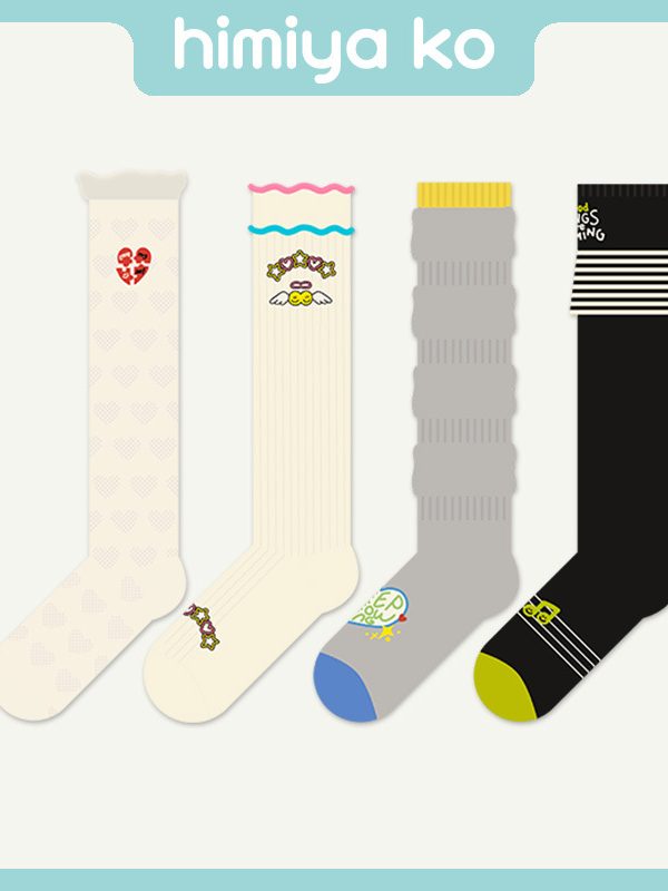 Summer thin love glass stockings for women, sweet ins ballet style calf socks, bubble edge trendy long socks for men