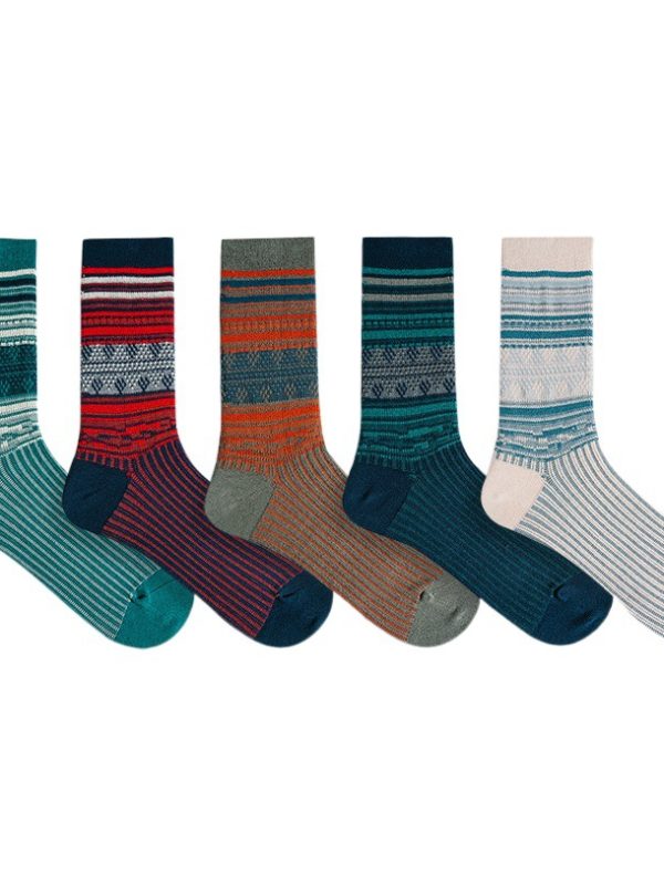Autumn/winter Vintage Ethnic Style Mid-calf Socks Men's Pure Cotton Bone-free New Design Cityboy