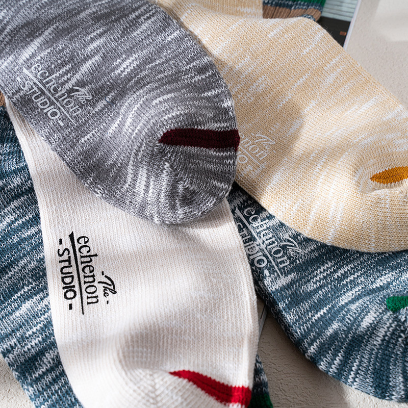 Retro Harajuku Socks: Men's Spring/Summer Thick Cotton National Style Boat Socks - Image 4