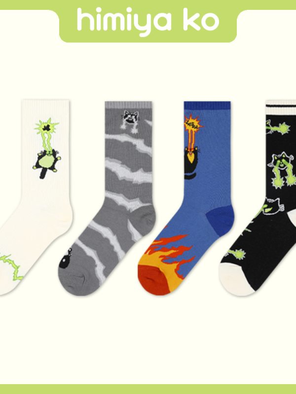 himiya ko white socks for women autumn and winter new trendy all-match cotton socks sports trendy socks mid-calf wholesale stall