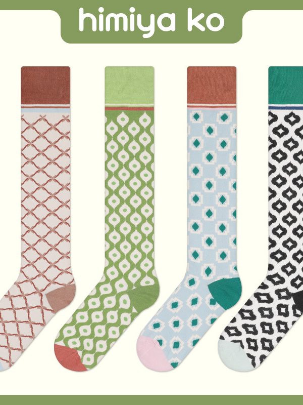 Autumn and winter old flower series socks for women, classic thickened calf socks, warm and skin-friendly combed cotton loafers