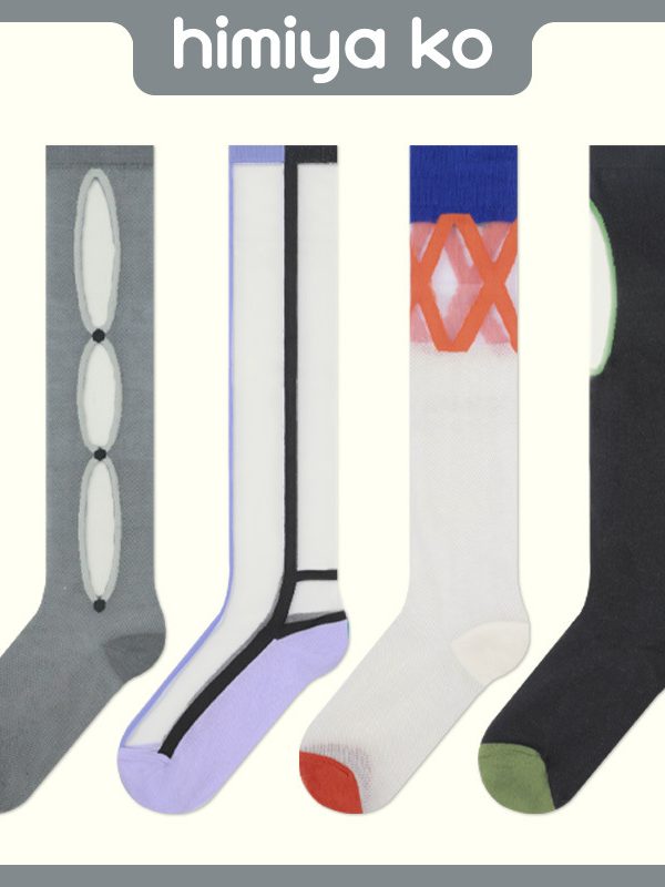 himiya ko high-end ins style calf socks Japanese simple fashion trend socks summer ultra-thin glass silk stockings