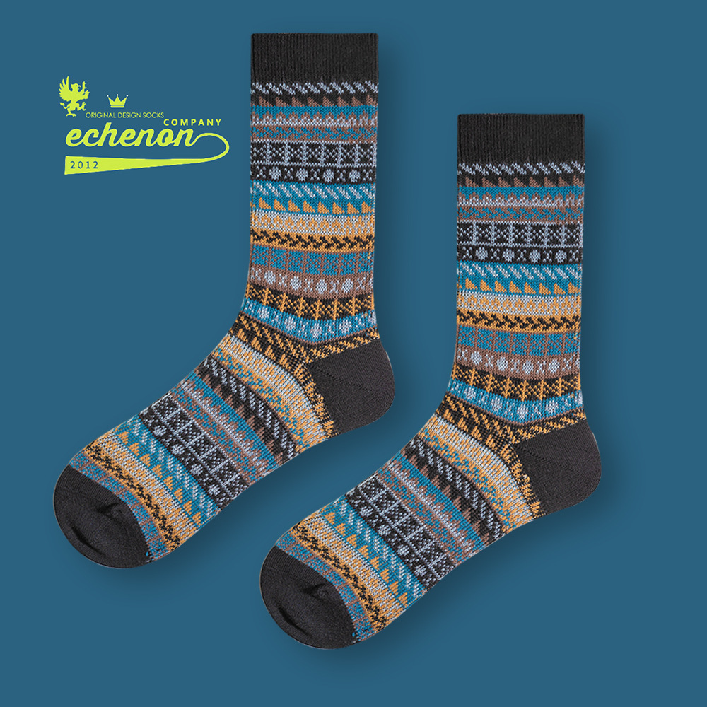 Men's Retro Socks: Combed Cotton Mid-Calf Vintage Style - Image 7