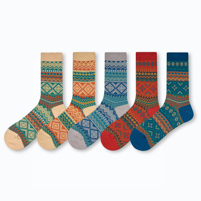 2024 Retro Ethnic Socks: Combed Cotton Sports & Fall Fashion - Image 5