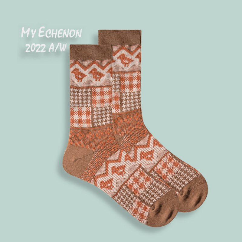 Autumn and Winter Socks Men's Ami Kaji American Style Retro Ethnic Style Trendy Couple's Combed Cotton Double-Way Women's Mid-Tube Socks - Image 34