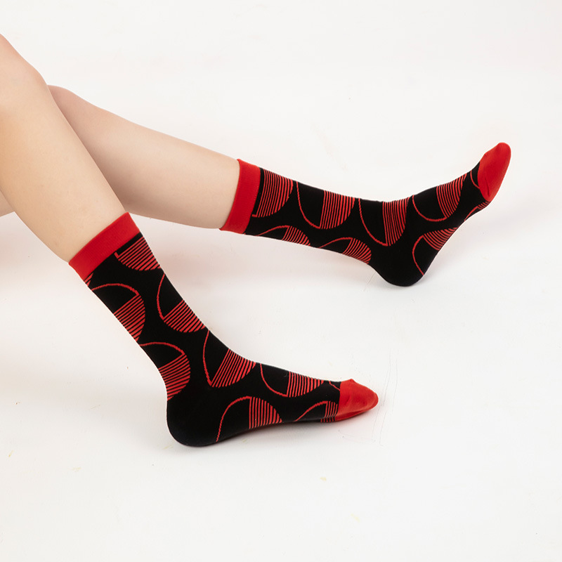 Dream Theft Socks: 2025 Spring/Summer Black Combed Cotton Tube Socks - Image 2