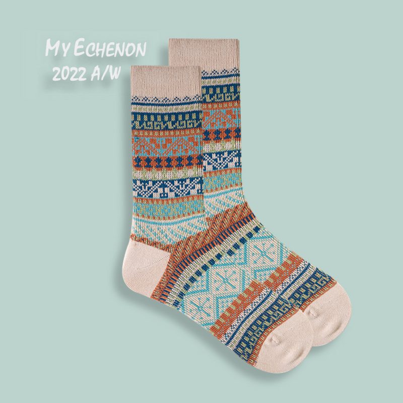 Autumn and Winter Socks Men's Ami Kaji American Style Retro Ethnic Style Trendy Couple's Combed Cotton Double-Way Women's Mid-Tube Socks - Image 14
