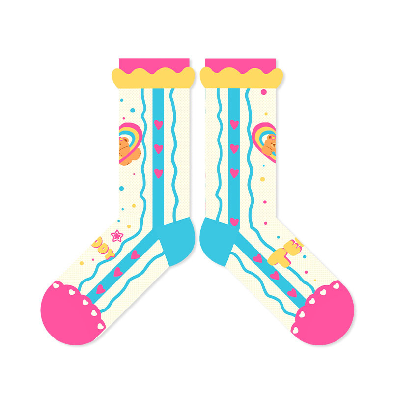 Cute Bear Silk Socks: Summer Breathable Dopamine Socks for Women - Image 8
