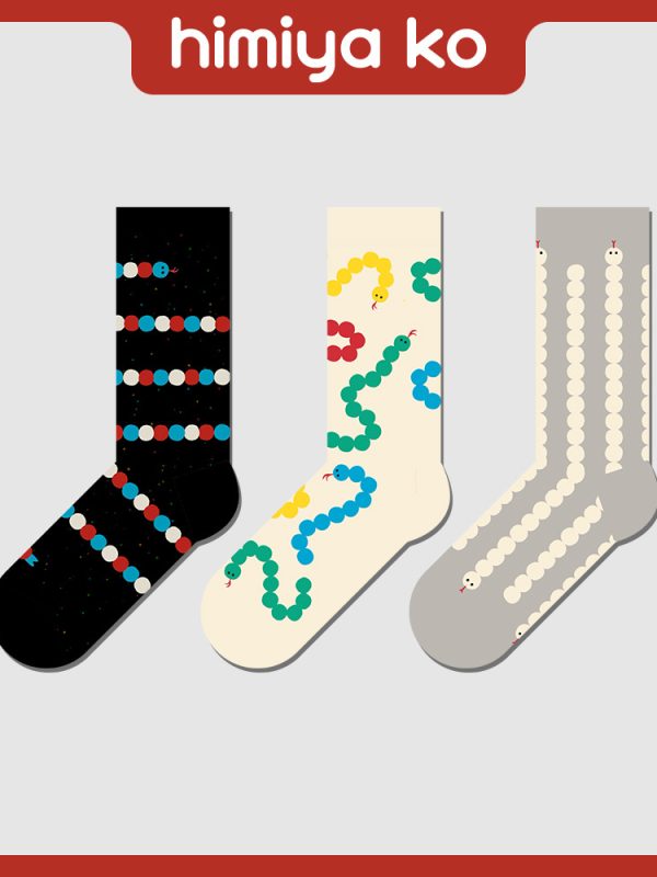 Himiya ko Original Year of the Snake Socks Women's Year of the Snake Fashion Mid-Year Socks Cartoon Cute Bean Snake Autumn and Winter Tide