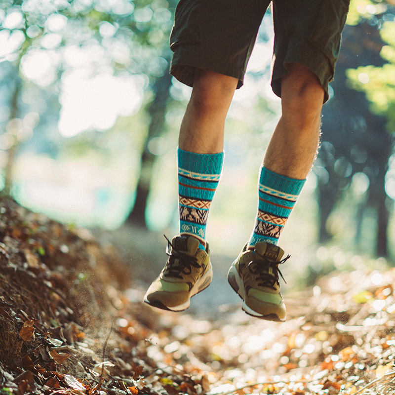 Men's Workwear Socks: Retro Red Wing Style, Combed Cotton, Mid-Calf