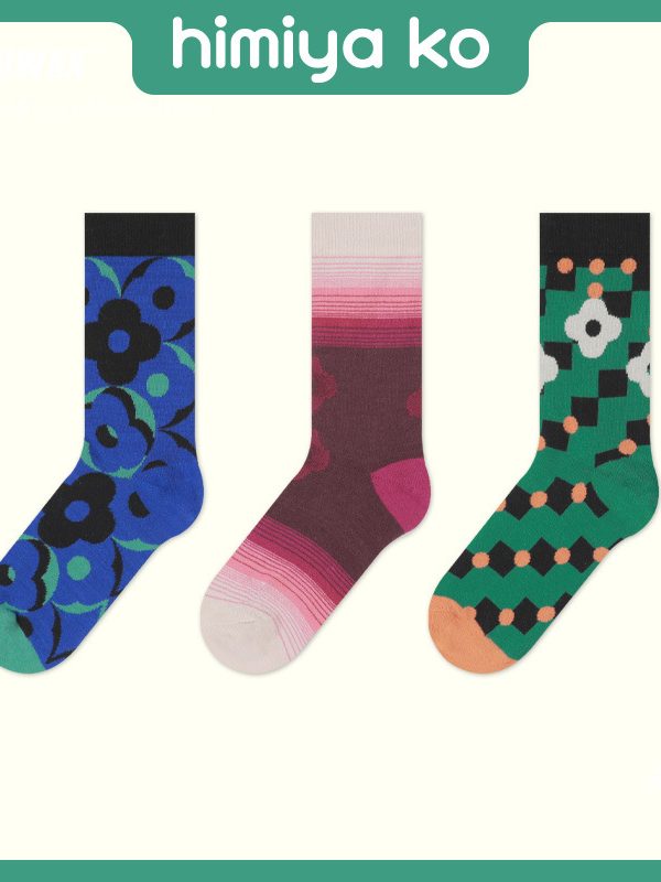 2025 Autumn New Socks Women's Autumn and Winter French New Classical Series 3 Color Xinjiang Cotton Gradient Mid-tube Men's Socks in Stock