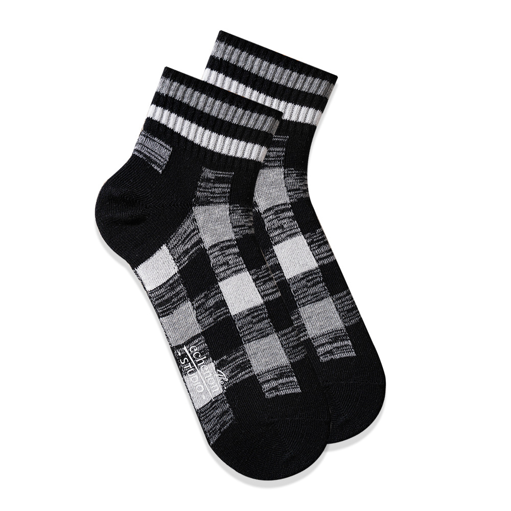 Japanese Cotton Socks Men: Retro Checkered Style - Spring Summer Tide - Image 8