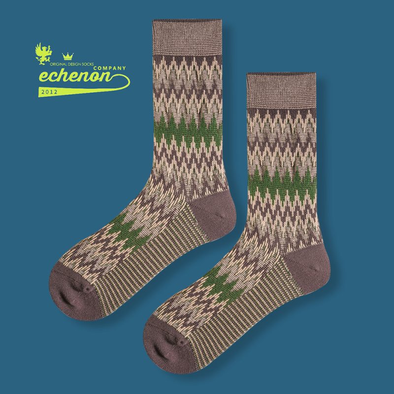 ECHENON2024 autumn and winter new combed cotton boneless double way socks men's retro trendy sports tube socks - Image 7