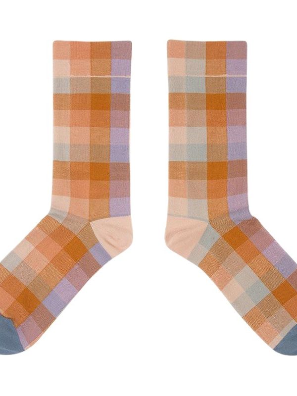 Autumn and Winter new French design personalized creative bottoming color tide socks men's and women's cotton socks couple socks mid-calf length socks
