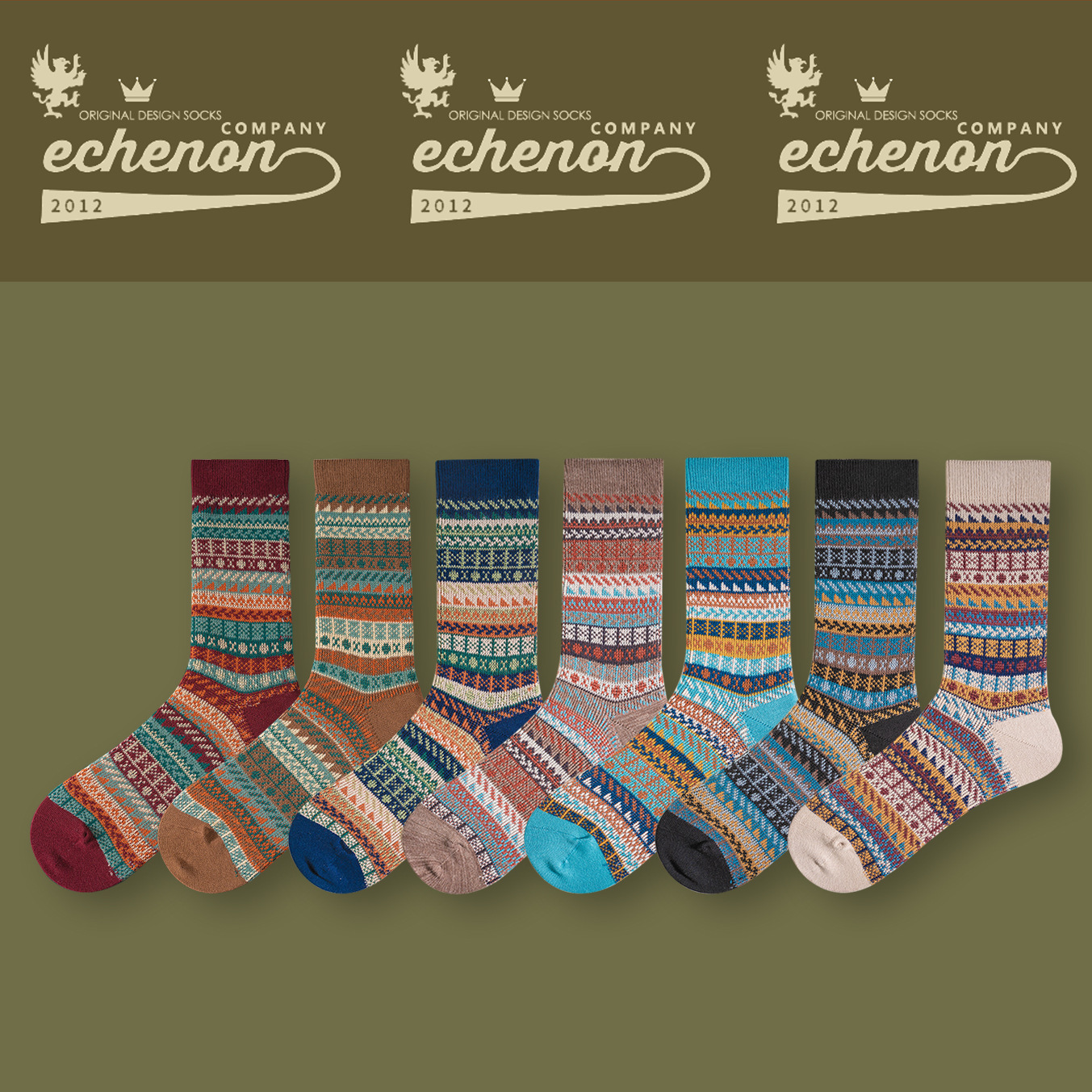 Men's Retro Socks: Combed Cotton Mid-Calf Vintage Style - Image 2