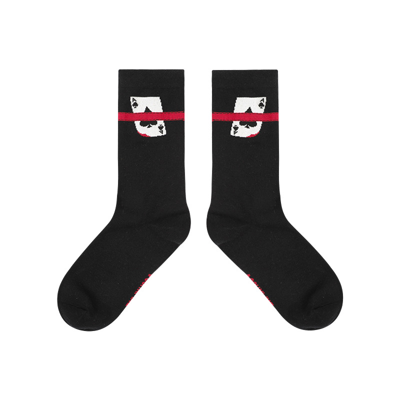 Dream Theft Socks: 2025 Spring/Summer Black Combed Cotton Tube Socks - Image 7