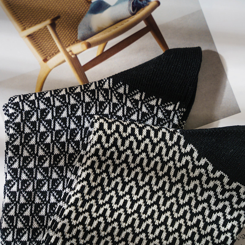 Men's Mercerized Cotton Socks: Thin, Mid-Calf, Double Needle, Gentleman Style - Image 3