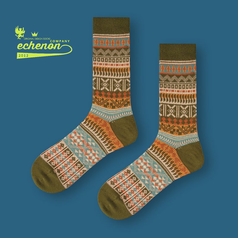 New ethnic style autumn and winter socks  fashion brand men and women socks combed cotton boneless retro trendy couple mid-calf length socks - Image 10