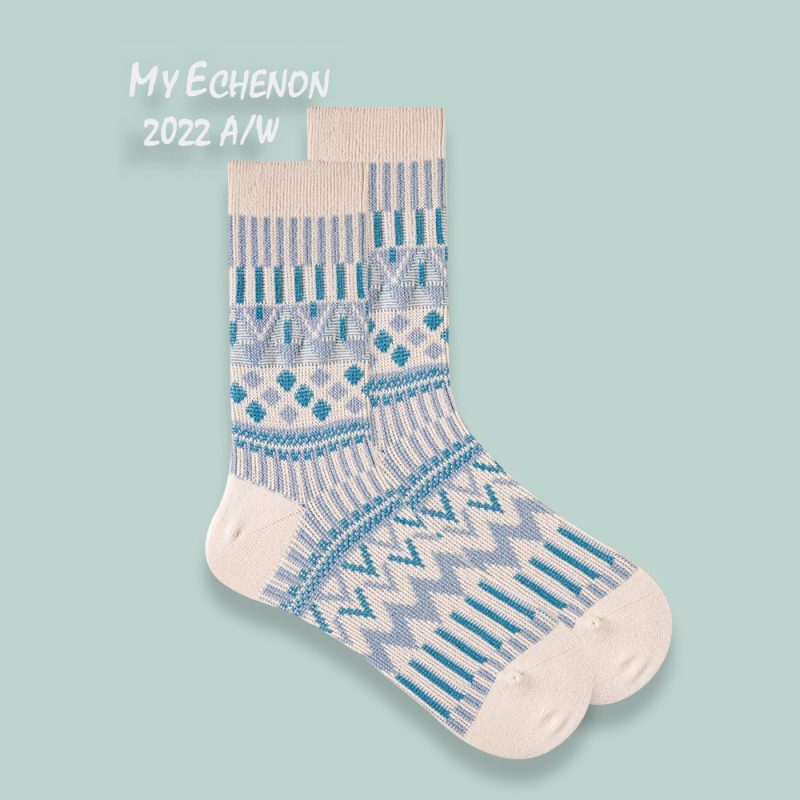 ECHENON Autumn and Winter Socks Men's Combed Cotton Boneless Double Needle Double Way Korean Vintage Couple Mid-tube Socks Women's Stockings - Image 11