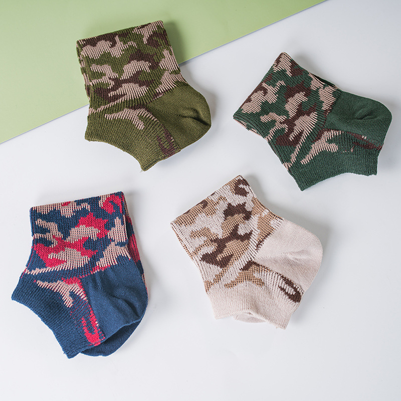 Men's Fashion Socks: National Style Camouflage Cotton Boat Socks - Image 3