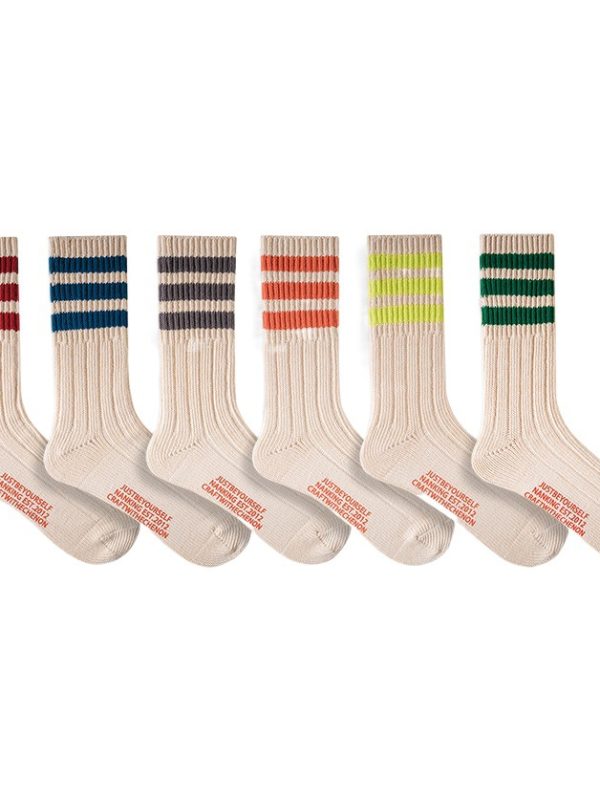 ECHENON winter socks men's combed cotton heavy industry 80g thickened solid color Japanese retro stockings men's sports socks