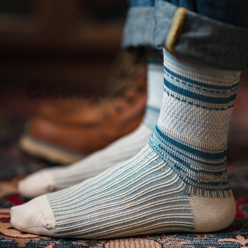 Vintage Ethnic Cityboy Socks: Men's Cotton Mid-Calf Autumn Winter - Image 2