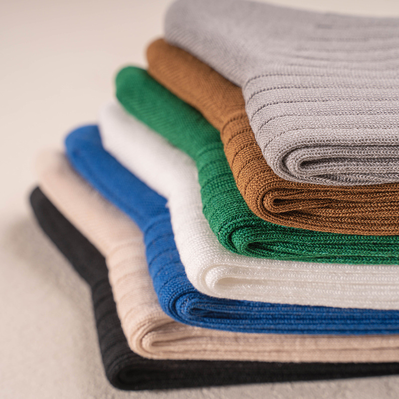 EChenon Men's Thin Cotton Socks: 60 Double Mercerized Casual Tube Socks - Image 5