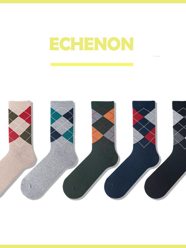 Cross-border autumn and winter New Diamond boneless socks men's British style Plaid men's socks cotton socks  manufacturers
