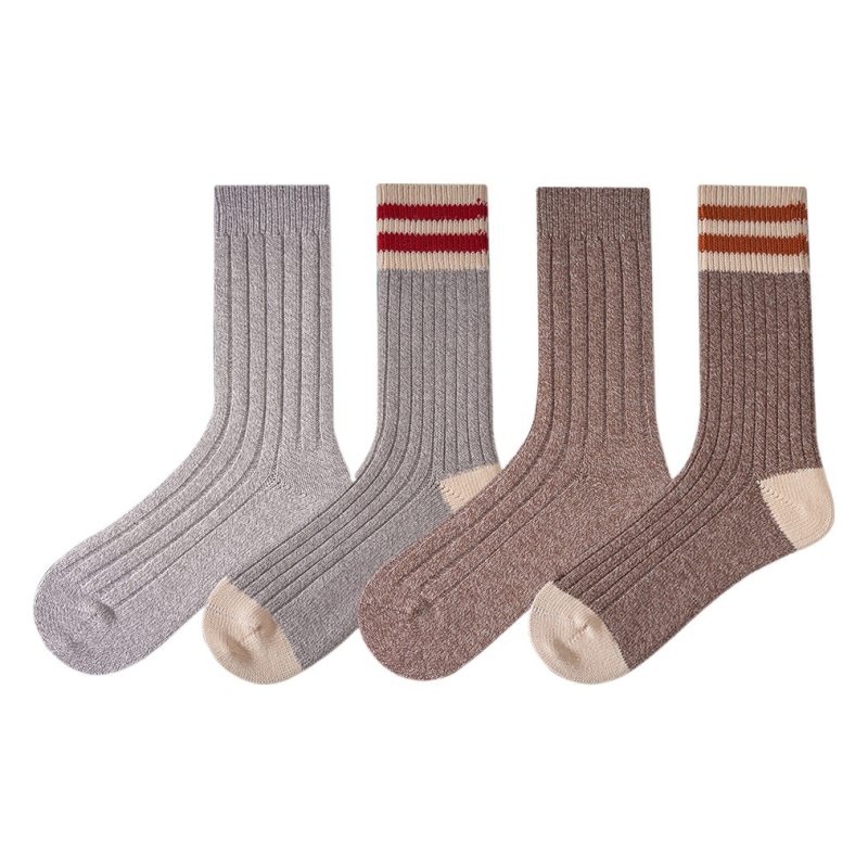 Autumn and Winter Japanese heavy industry 80g + thick combed cotton men's and women's socks fashion brand retro combed cotton sports mid-calf length socks