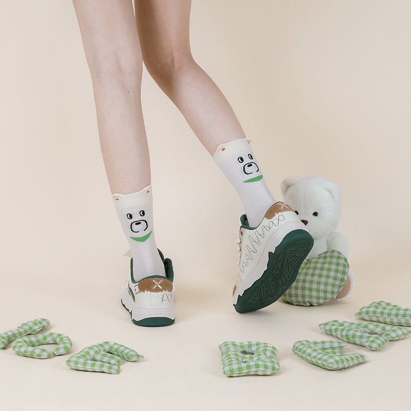 Cute Cartoon Striped Socks: Trendy Women's Mid-Calf Socks - Image 3