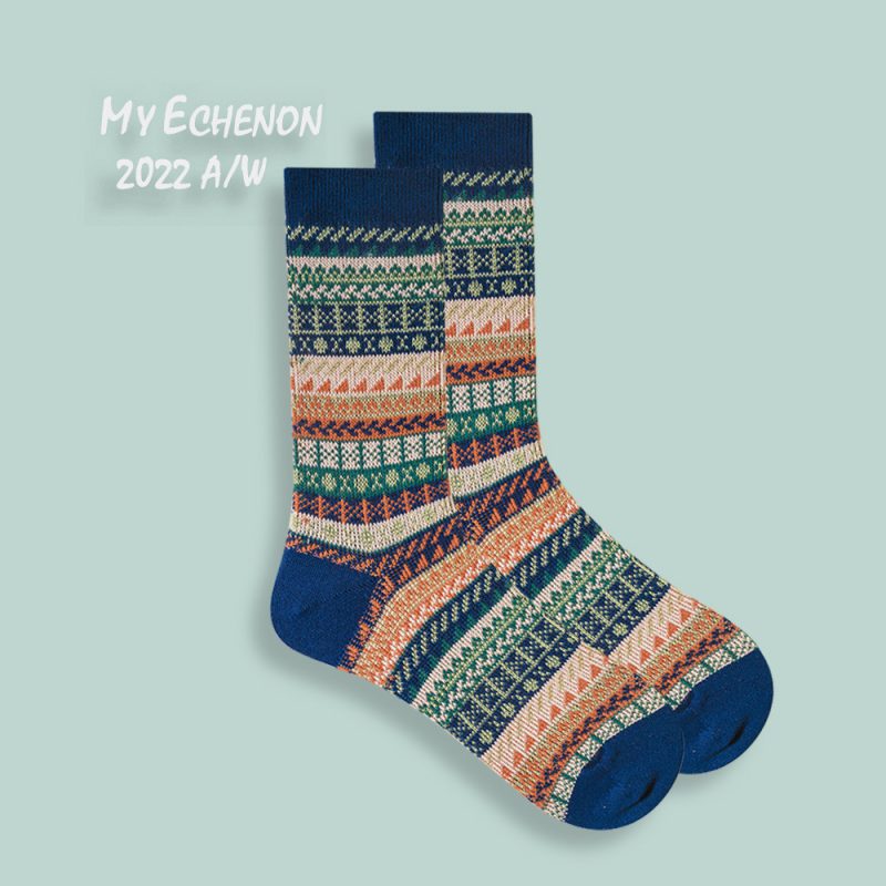 Autumn and Winter Socks Men's Ami Kaji American Style Retro Ethnic Style Trendy Couple's Combed Cotton Double-Way Women's Mid-Tube Socks - Image 30