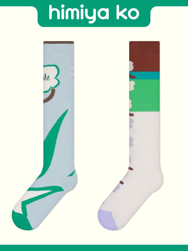 Autumn and winter mint series calf socks designer knee-high women's socks 2 colors into skin-friendly combed cotton socks