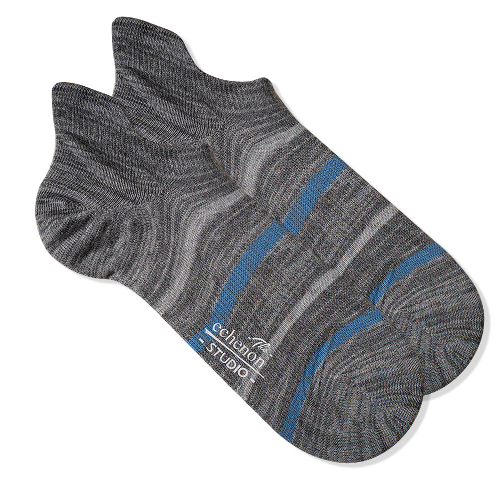 ECENON Men's Striped Ankle Socks: Japanese Style Summer Big Foot Heel - Image 5