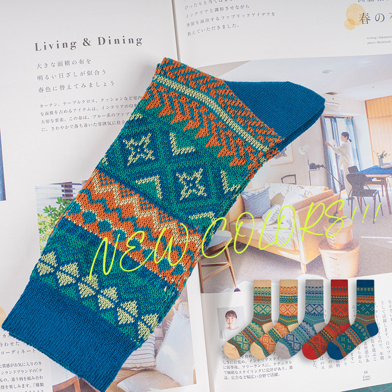 2024 Retro Ethnic Socks: Combed Cotton Sports & Fall Fashion