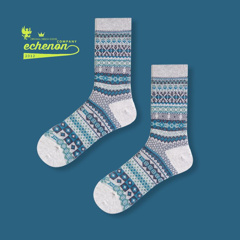 Autumn and winter socks boneless retro ethnic style two-way mid-calf length socks men and women couple combed cotton Sports women's socks - Image 8