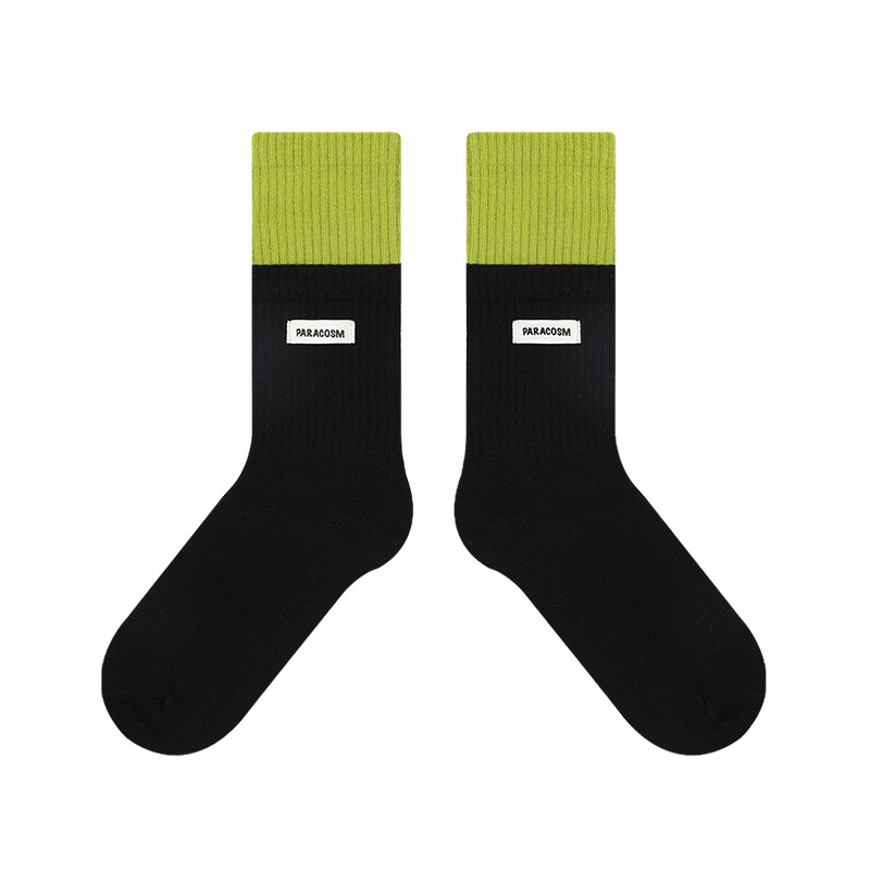 himiyako fashionable contrast color mid-calf length socks for women Autumn new double-mouth cotton socks Japanese striped socks for men - Image 7