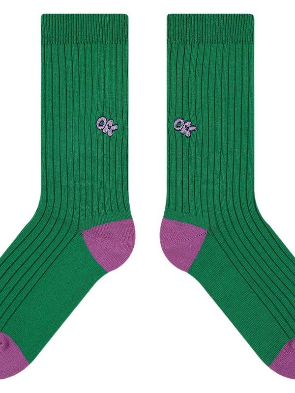 Student cute embroidered letter socks women's cartoon trendy thickened mid-calf socks non-slip deodorant home floor socks