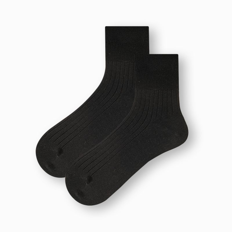 ECHENON solid color socks men's thin Four Seasons boneless 60 double mercerized cotton men's business casual socks - Image 6