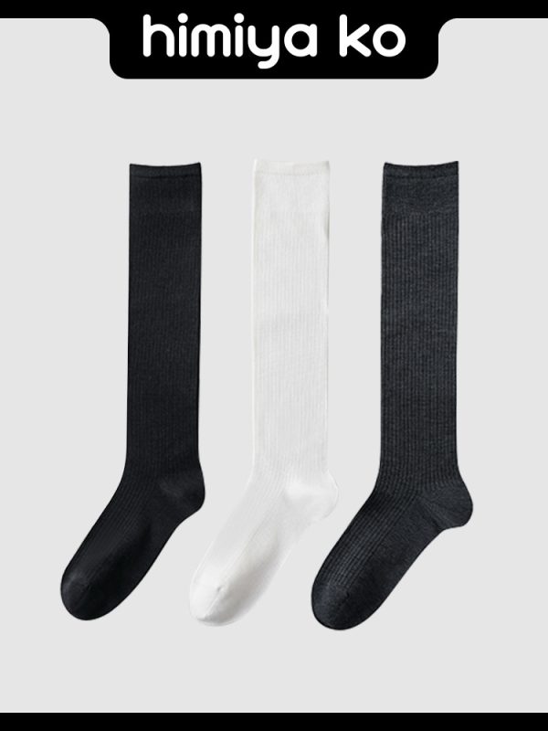 Summer thin pressure calf socks boneless socks for women fashionable simple jk socks trendy breathable British style stockings for men