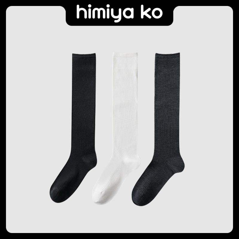 Summer thin pressure calf socks boneless socks for women fashionable simple jk socks trendy breathable British style stockings for men