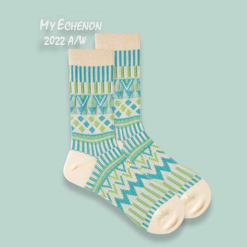ECHENON Autumn and Winter Socks Men's Combed Cotton Boneless Double Needle Double Way Korean Vintage Couple Mid-tube Socks Women's Stockings - Image 8