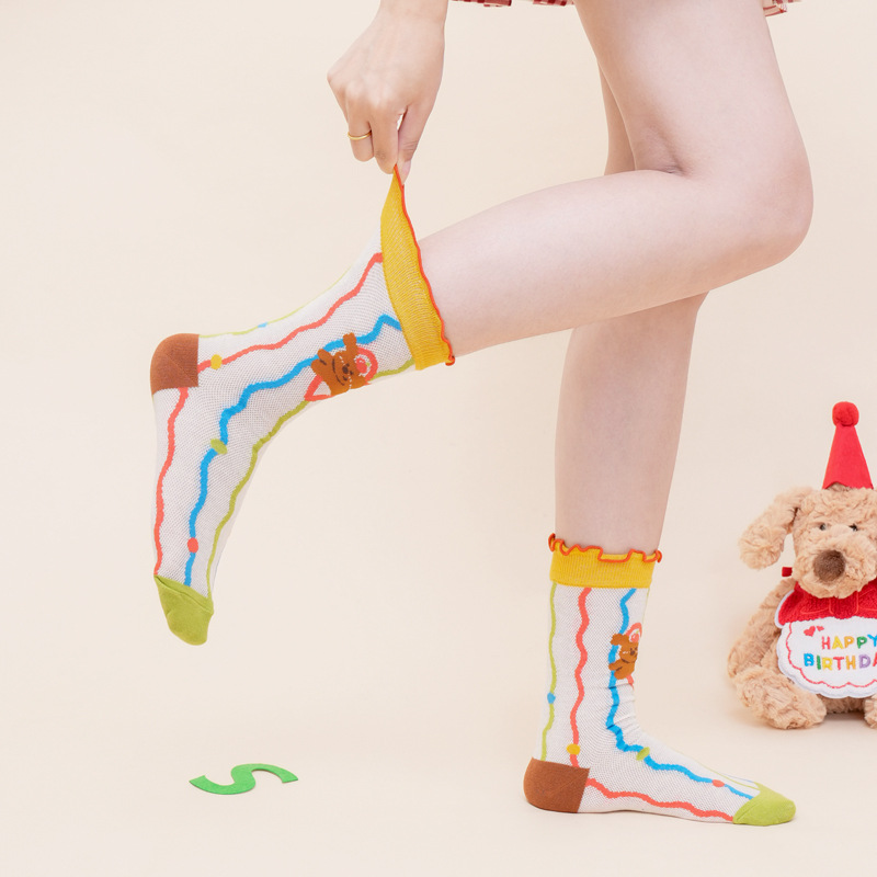 2025 Summer Kids Socks: Cute Cartoon Mesh Cotton Socks for Girls - Image 2