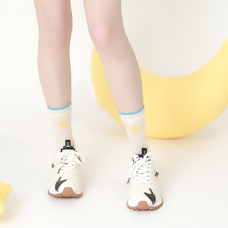 Cute Star Mesh Socks: Women's Summer Breathable Glass Silk Tube Socks - Image 2
