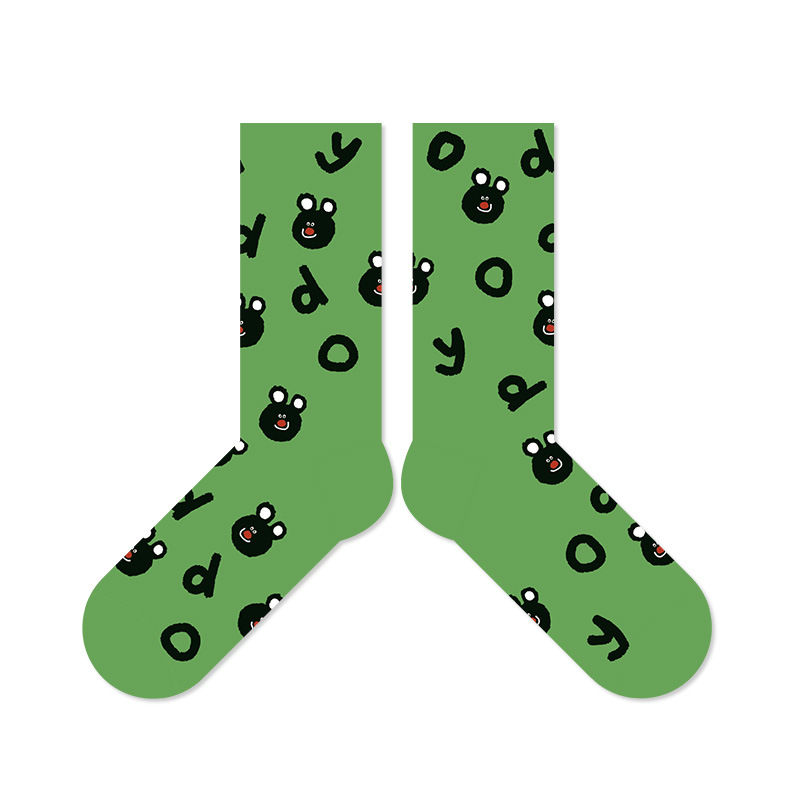 Original personalized cartoon student socks new cute mid-calf length socks for women deodorant sweat-absorbent non-slip breathable women's cotton socks - Image 7