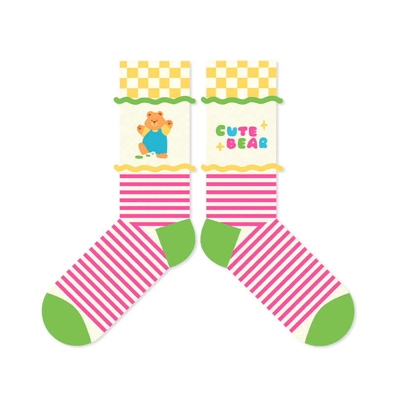 Cute Bear Silk Socks: Summer Breathable Dopamine Socks for Women - Image 6