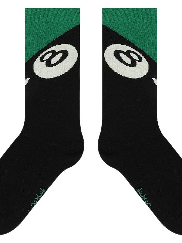 himiya ko green letters original design socks female personality trend autumn and winter New Sports cotton socks