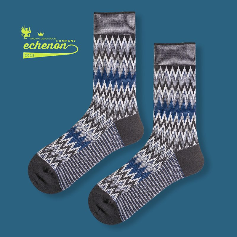ECHENON2024 autumn and winter new combed cotton boneless double way socks men's retro trendy sports tube socks - Image 9